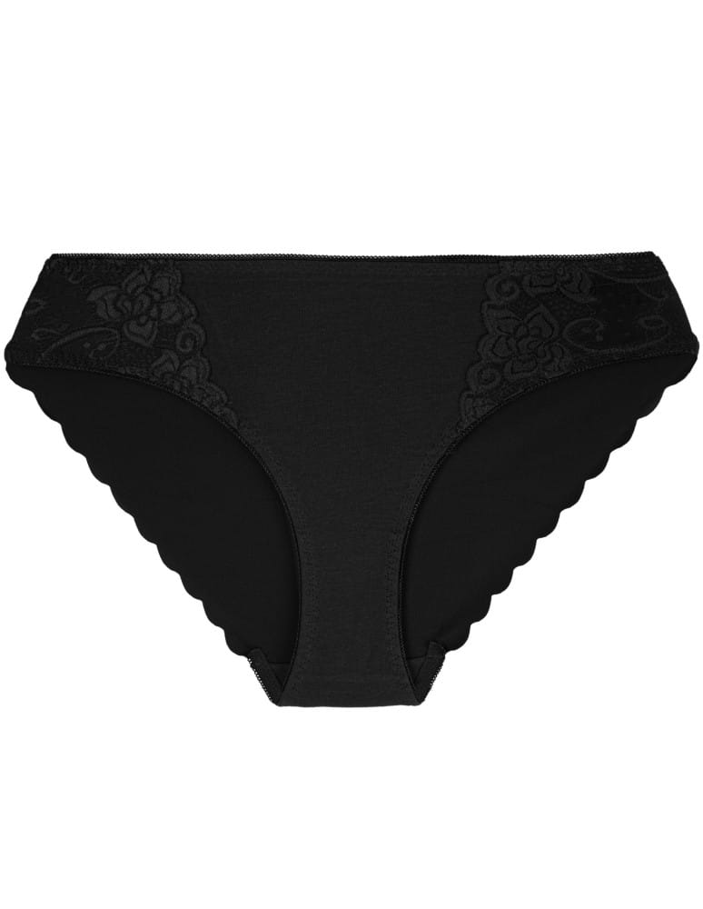 Majtki figi - Majtki damskie figi bikini z koronkowymi wstawkami zestaw 3-pak WIELOKOLOROWY  - produkt moraj.pl 6