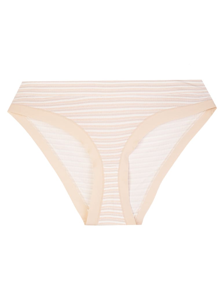 Majtki figi - Majtki damskie figi bikini z modalu w paski prążkowane zestaw 3-pak WIELOKOLOROWY  - produkt moraj.pl 5