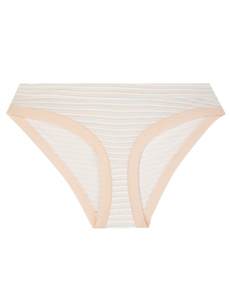 Majtki figi - Majtki damskie figi bikini z modalu w paski prążkowane zestaw 3-pak WIELOKOLOROWY  - produkt moraj.pl 6