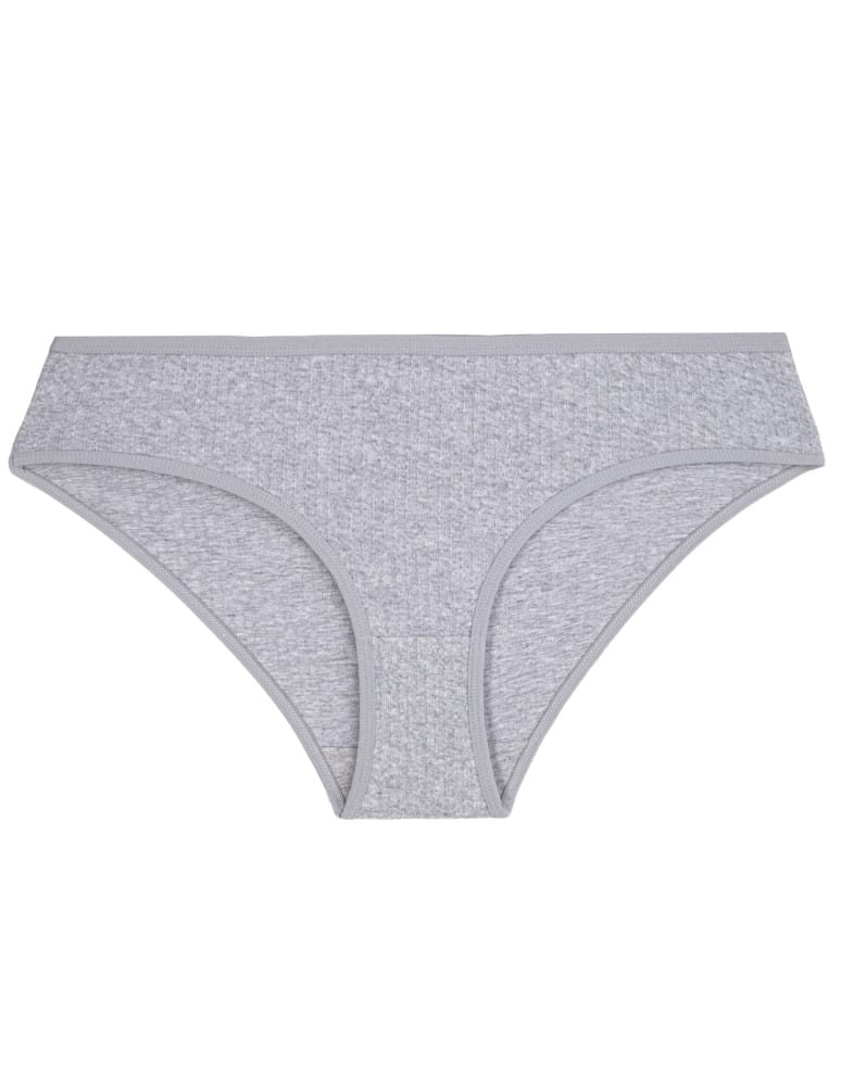 Majtki figi - Majtki damskie figi bikini bawełniane strukturalne prążkowane zestaw 3-pak WIELOKOLOROWY  - produkt moraj.pl 4