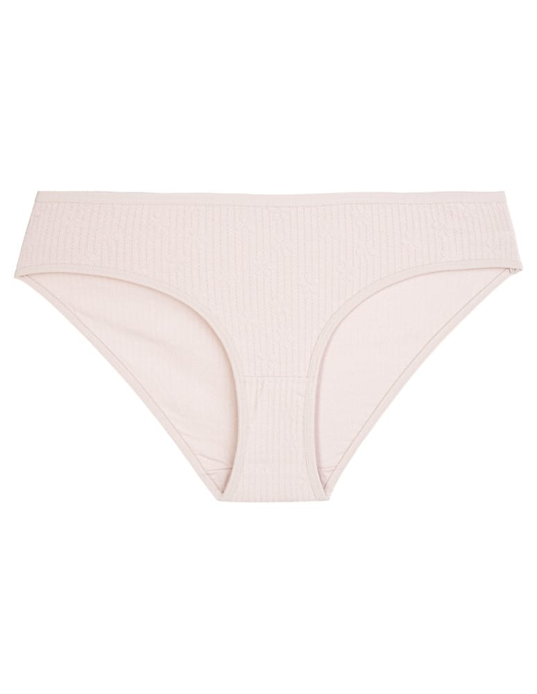 Majtki figi - Majtki damskie figi bikini bawełniane strukturalne prążkowane zestaw 3-pak WIELOKOLOROWY  - produkt moraj.pl 5