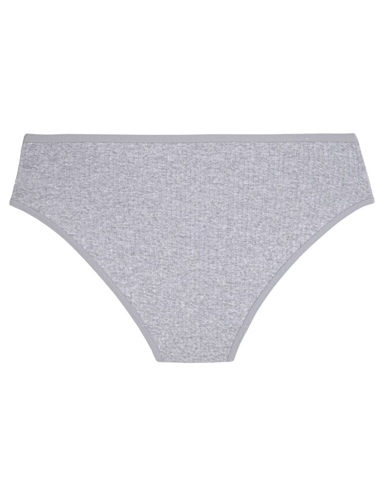 Majtki figi - Majtki damskie figi bikini bawełniane strukturalne prążkowane zestaw 3-pak WIELOKOLOROWY  - produkt moraj.pl 6