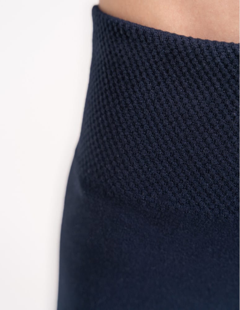 Legginsy ocieplane - Legginsy damskie ocieplane modelujące z wysokim stanem z wiskozą GRANATOWY - produkt moraj.pl 4