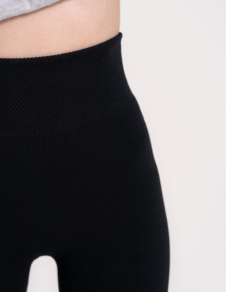Legginsy ocieplane - Legginsy damskie ocieplane modelujące z wysokim stanem z wiskozą CZARNY - produkt moraj.pl 7