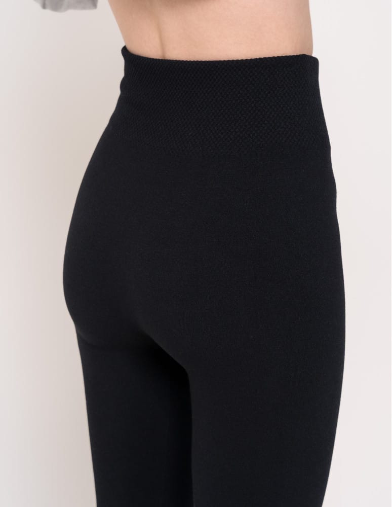 Legginsy ocieplane - Legginsy damskie ocieplane modelujące z wysokim stanem z wiskozą CZARNY - produkt moraj.pl 8