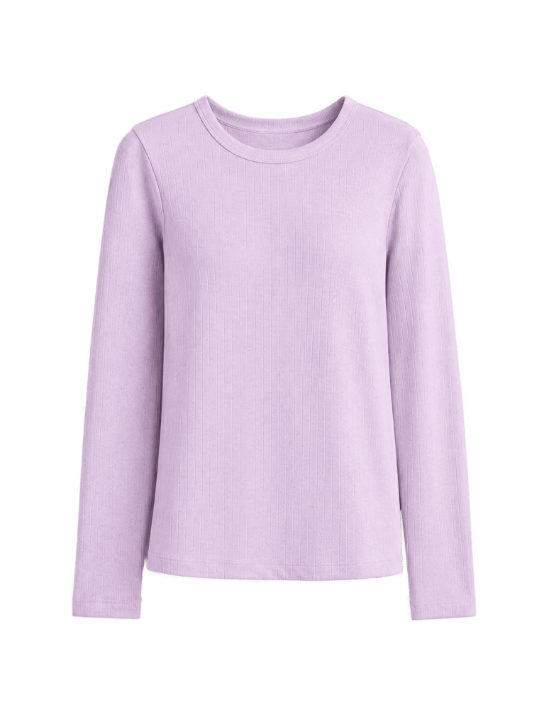 Bluzki z długim rękawem - Bluzki damskie longsleeve wielopak z bawełną organiczną prążkowane 3-pak S   - produkt moraj.pl 2