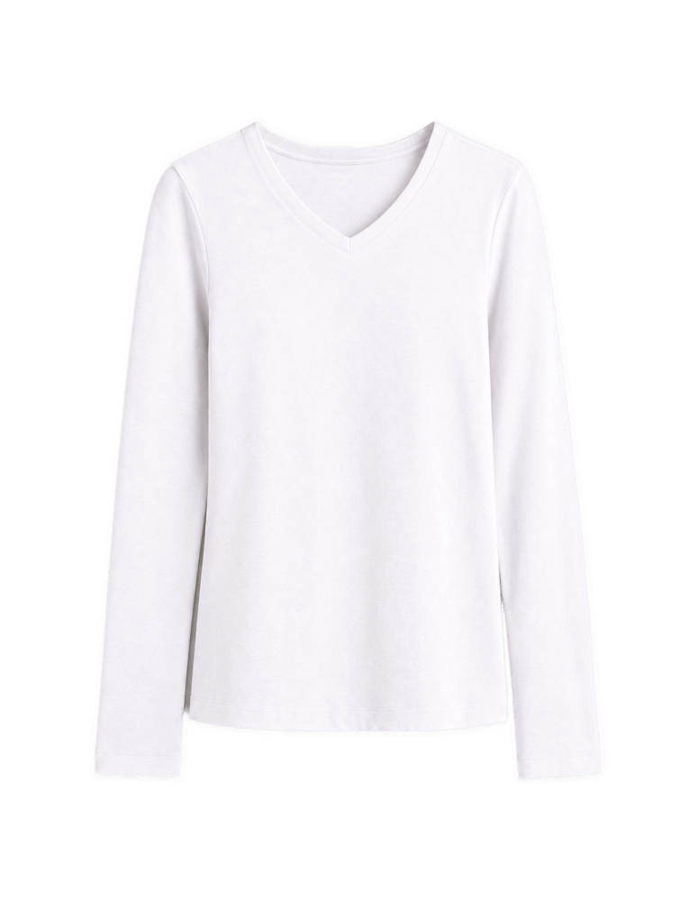 Bluzki z długim rękawem - Longsleeve bawełniane Slim Fit Wielopak bawełniany z dekoltem V 3-pak S   - produkt moraj.pl 3
