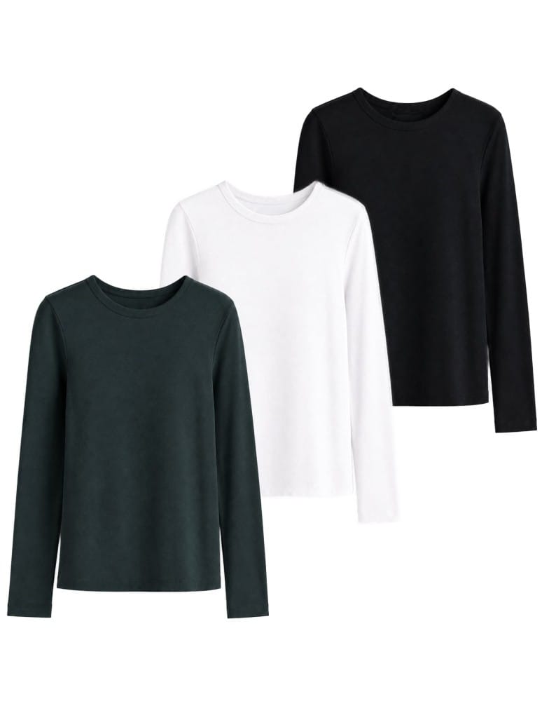 Kategorie produktów - Zestaw bluzek z długim rękawem longsleeve komplet 3 sztuki bawełna slim fit 3-pak 4XL - produkt moraj.pl 1