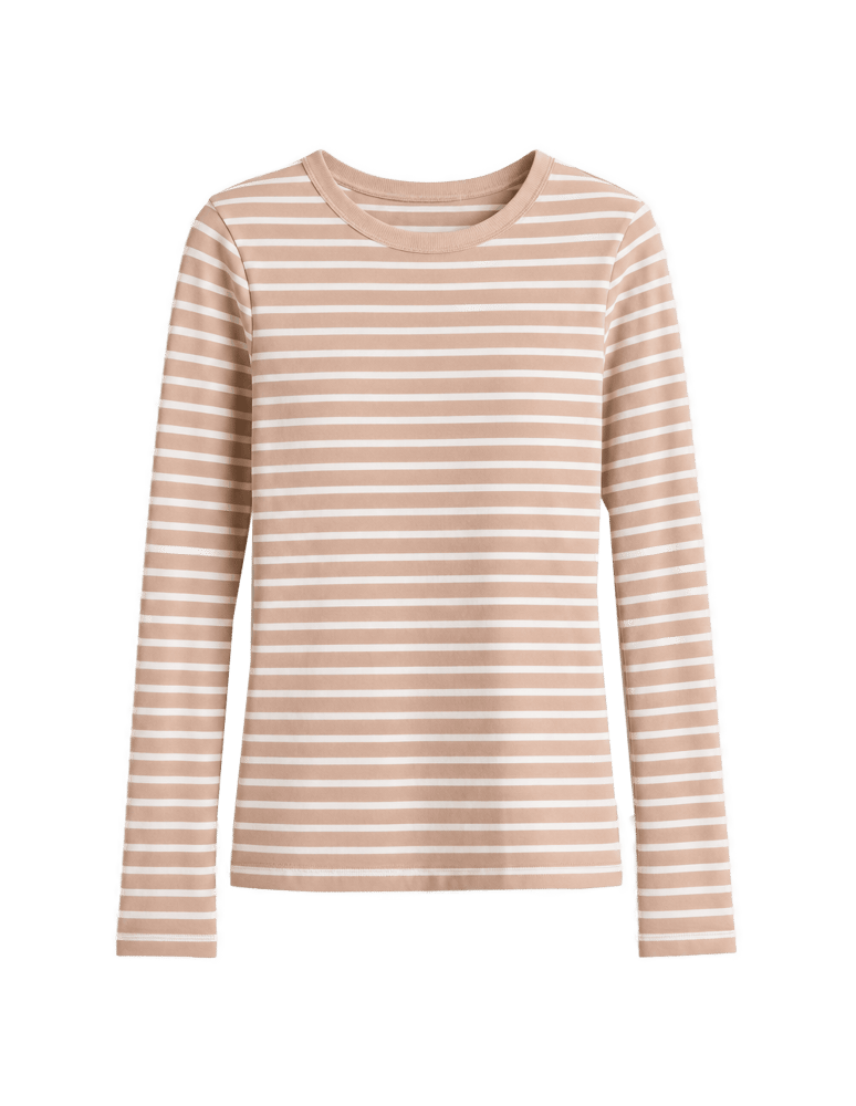 Bluzki z długim rękawem - Damskie koszulki longsleeve w paski bawełniane na co dzień zestaw 3-pak S - produkt moraj.pl 3