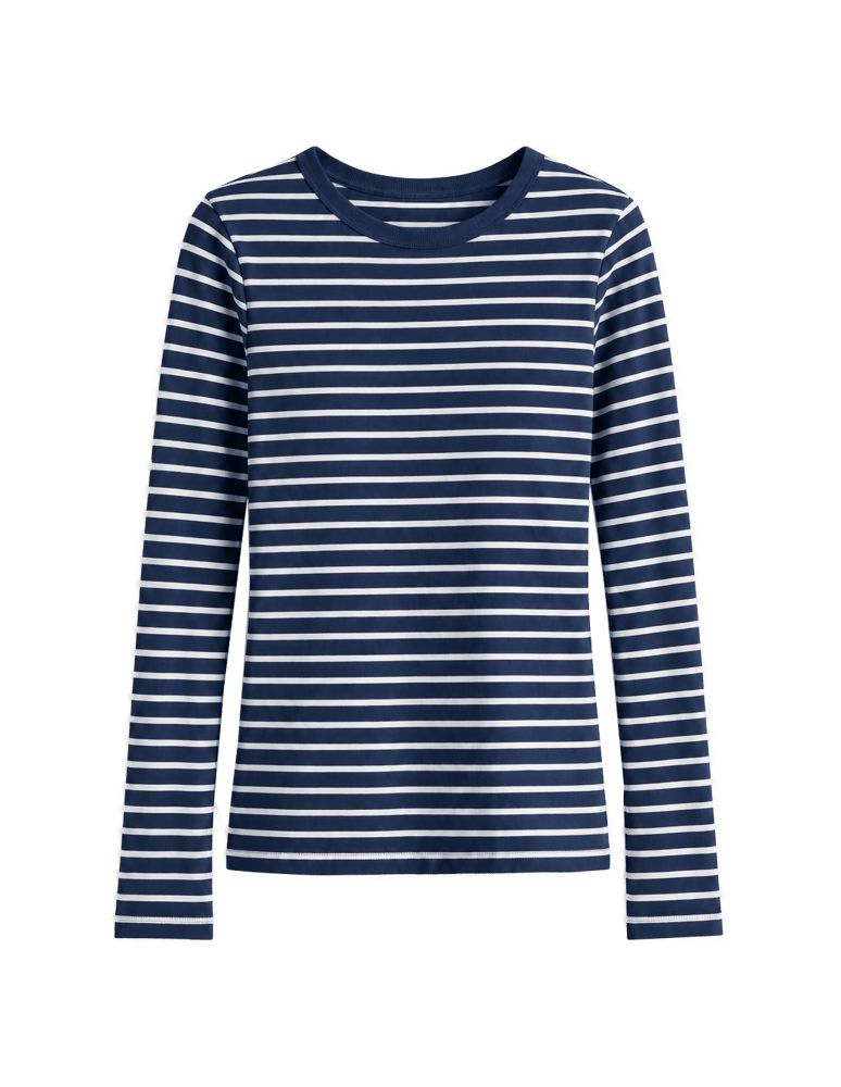 Bluzki z długim rękawem - Damskie koszulki longsleeve w paski bawełniane na co dzień zestaw 3-pak S - produkt moraj.pl 4