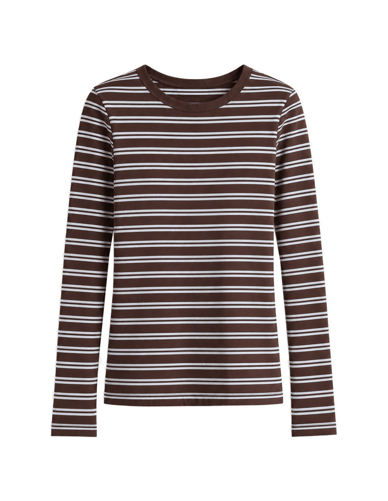 Bluzki z długim rękawem - Damskie koszulki longsleeve w paski bawełniane na co dzień zestaw 3-pak S - produkt moraj.pl 2