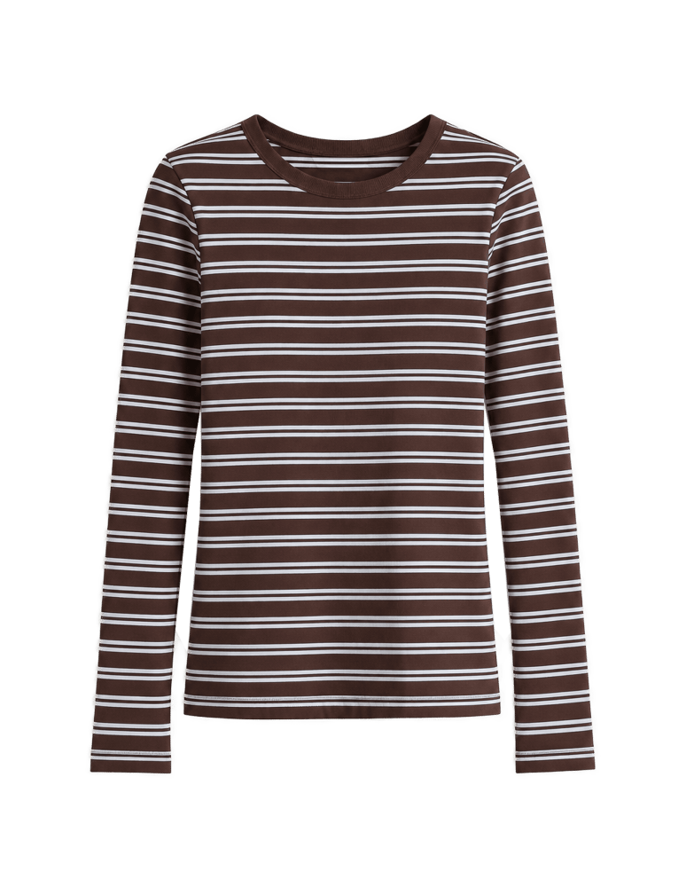 Bluzki z długim rękawem - Damskie koszulki longsleeve w paski bawełniane na co dzień zestaw 3-pak XXL   - produkt moraj.pl 2