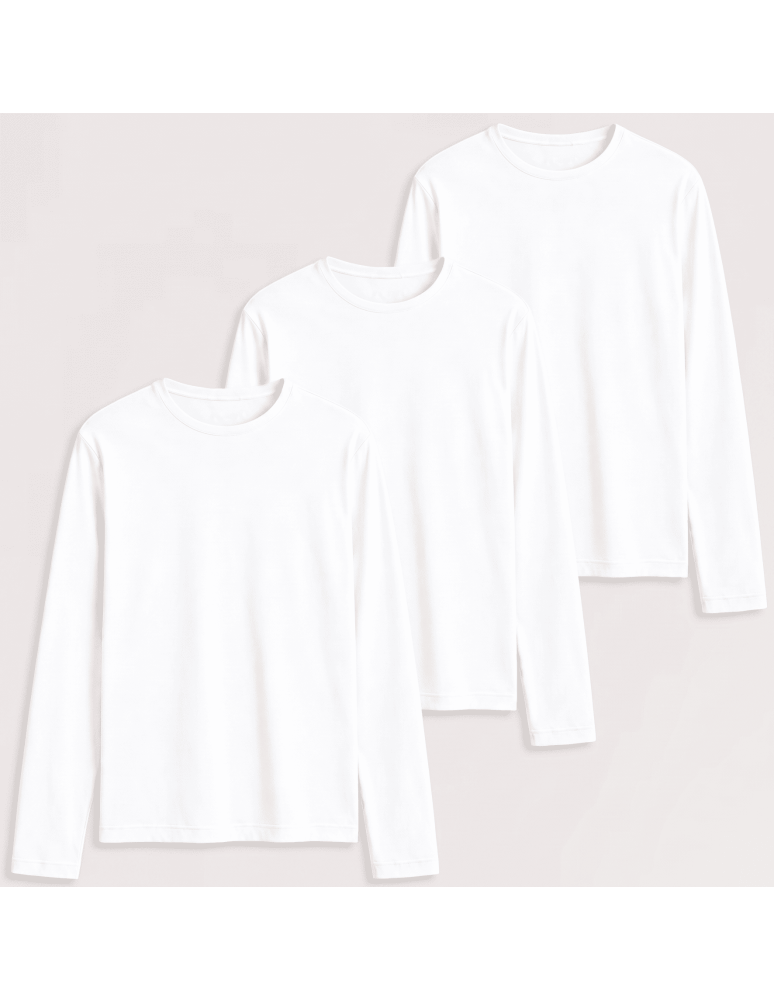 Koszulki z długim rękawem - Wielopak koszulek męskich z długim rękawem bawełniane dopasowane Slim Fit 3-pak M - produkt moraj.pl 1