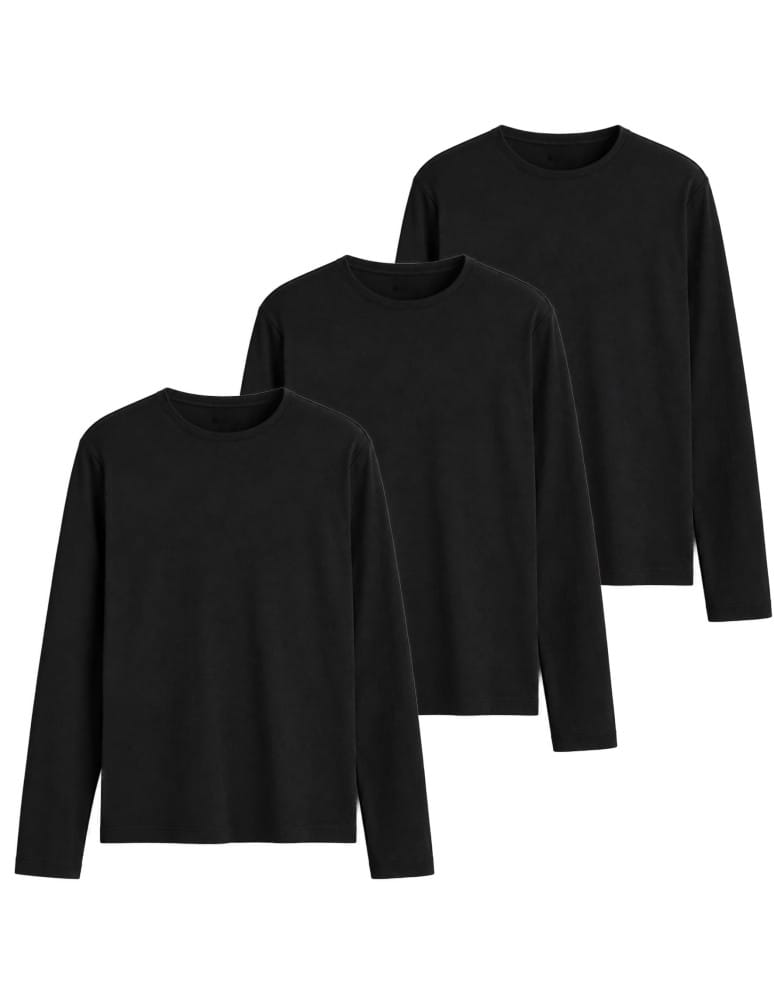 Koszulki z długim rękawem - Wielopak koszulek męskich z długim rękawem bawełniane dopasowane Slim Fit 3-pak M - produkt moraj.pl 1