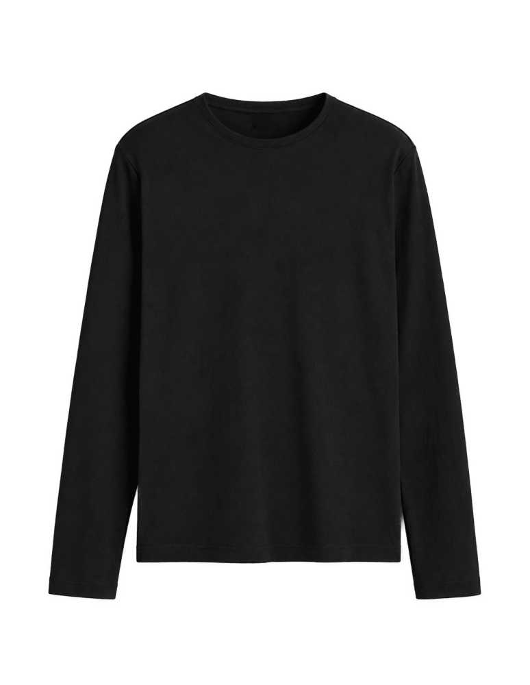 Koszulki z długim rękawem - Wielopak koszulek męskich z długim rękawem bawełniane dopasowane Slim Fit 3-pak M - produkt moraj.pl 2