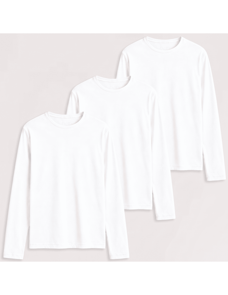 Koszulki z długim rękawem - Wielopak koszulek męskich z długim rękawem bawełniane dopasowane Slim Fit 3-pak 3XL - produkt moraj.pl 1