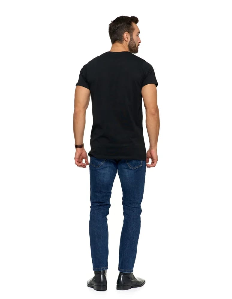 Koszulki i Tank Topy - Koszulka męska T-shirt bawełniana Premium okrągły dekolt CZARNY - produkt moraj.pl 7