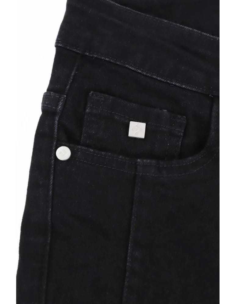Spodnie damskie - Spodnie damskie jeansowe mom fit CZARNY - produkt moraj.pl 3