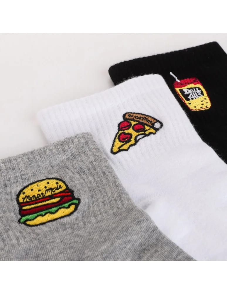 Skarpetki za kostkę - Skarpetki damskie krótkie 3/4 z haftem Fast Food 3-pak WIELOKOLOROWY - produkt moraj.pl 5