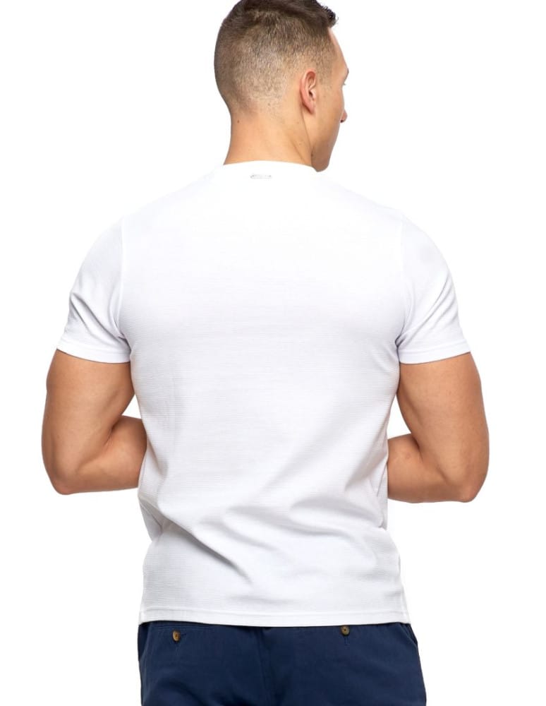 Koszulki i Tank Topy - T-shirt męski prążkowany bawełna czesana Premium Line BIAŁY  - produkt moraj.pl 2