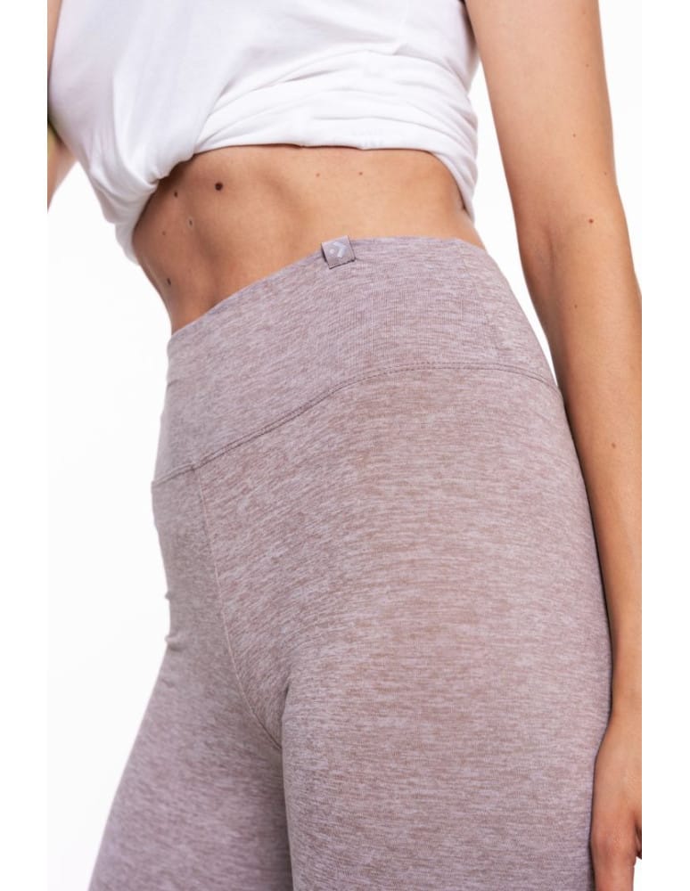 Legginsy damskie - Klasyczne legginsy damskie z wysokim stanem BEŻOWY - produkt moraj.pl 1