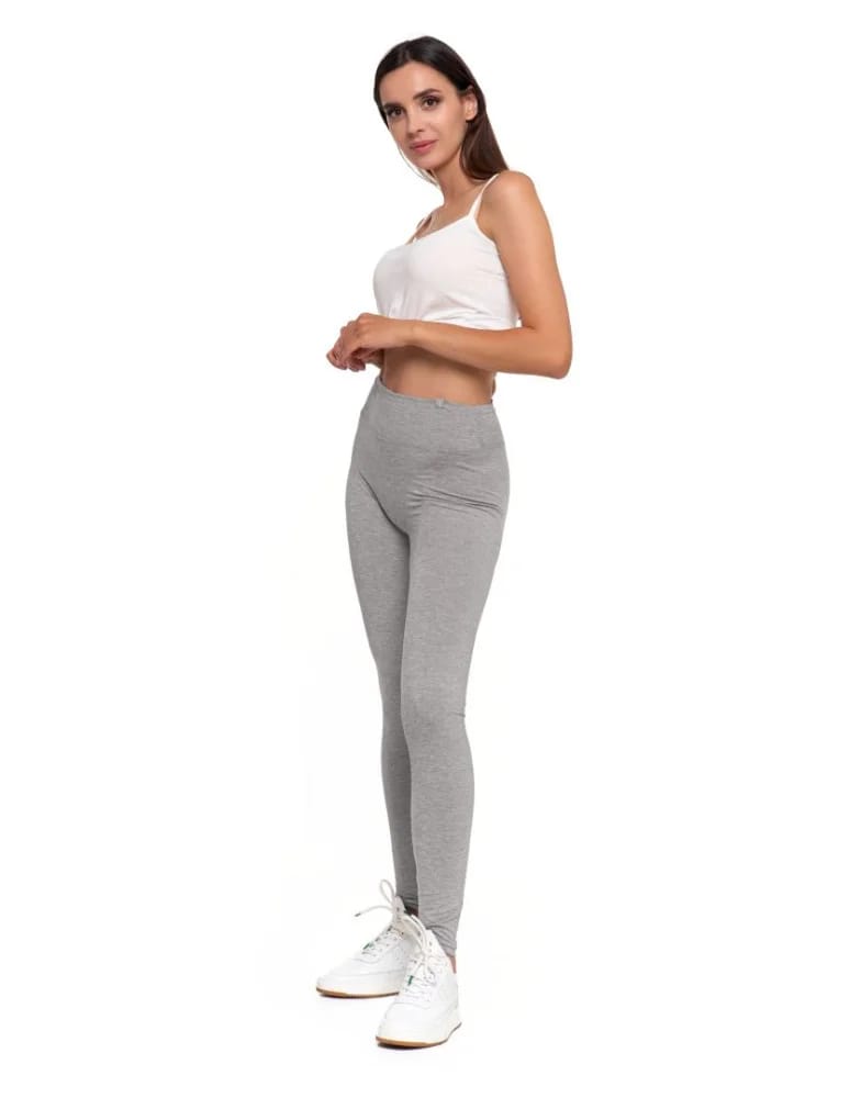 Legginsy damskie - Klasyczne legginsy damskie z wysokim stanem GRAFIT  - produkt moraj.pl 3