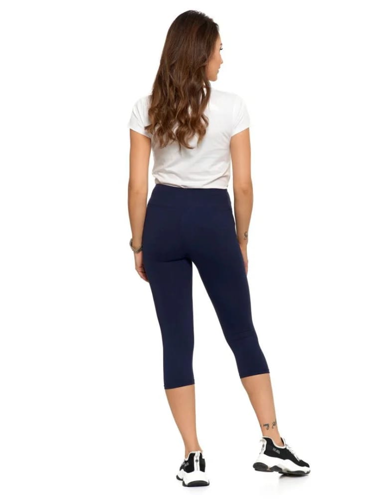 Legginsy damskie - Klasyczne legginsy 3/4 damskie peach touch GRANATOWY - produkt moraj.pl 3