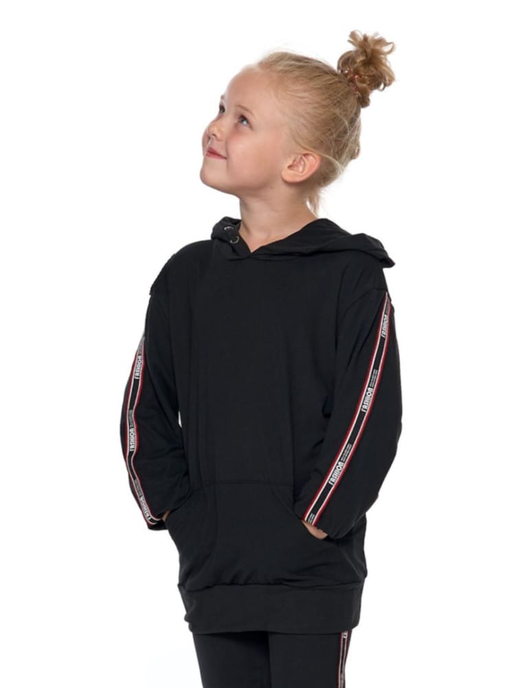 Dziewczynka - Bluza dziewczęca z kapturem CZARNY - produkt moraj.pl 1