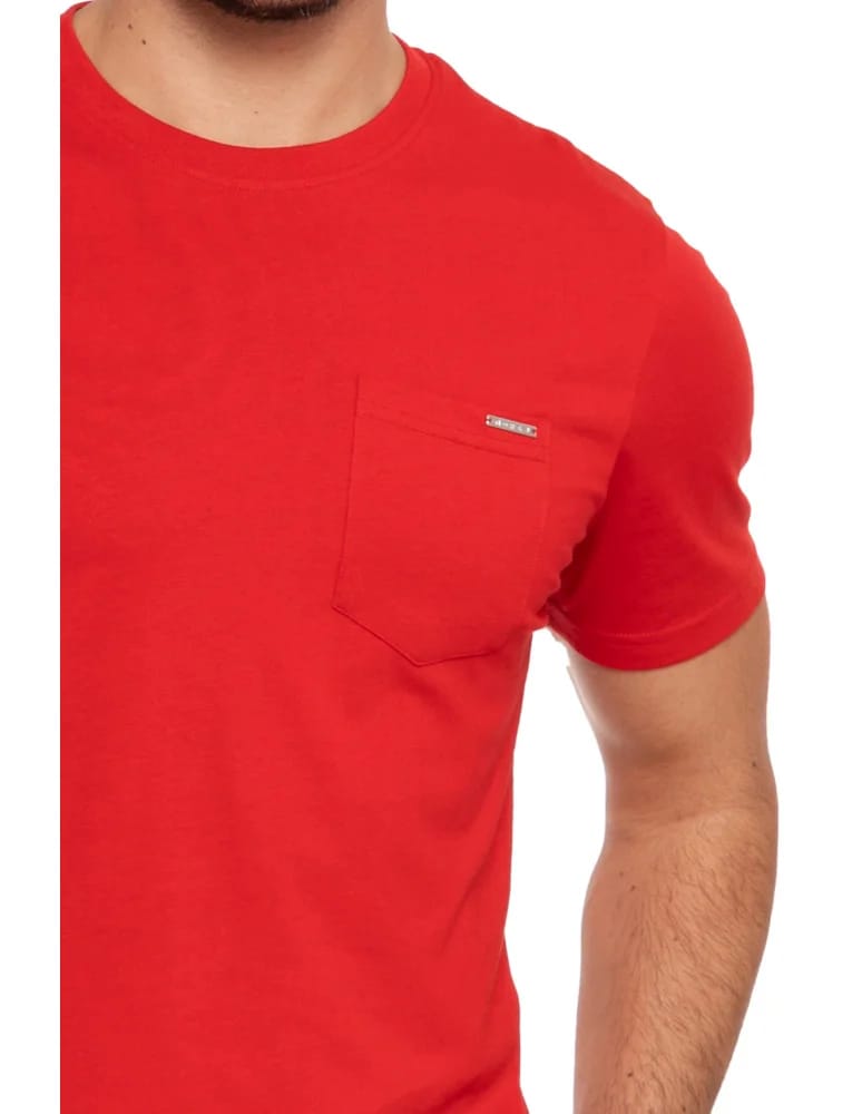 Koszulki i Tank Topy - Koszulka męska T-shirt bawełniany z kieszonką BORDOWY  - produkt moraj.pl 2
