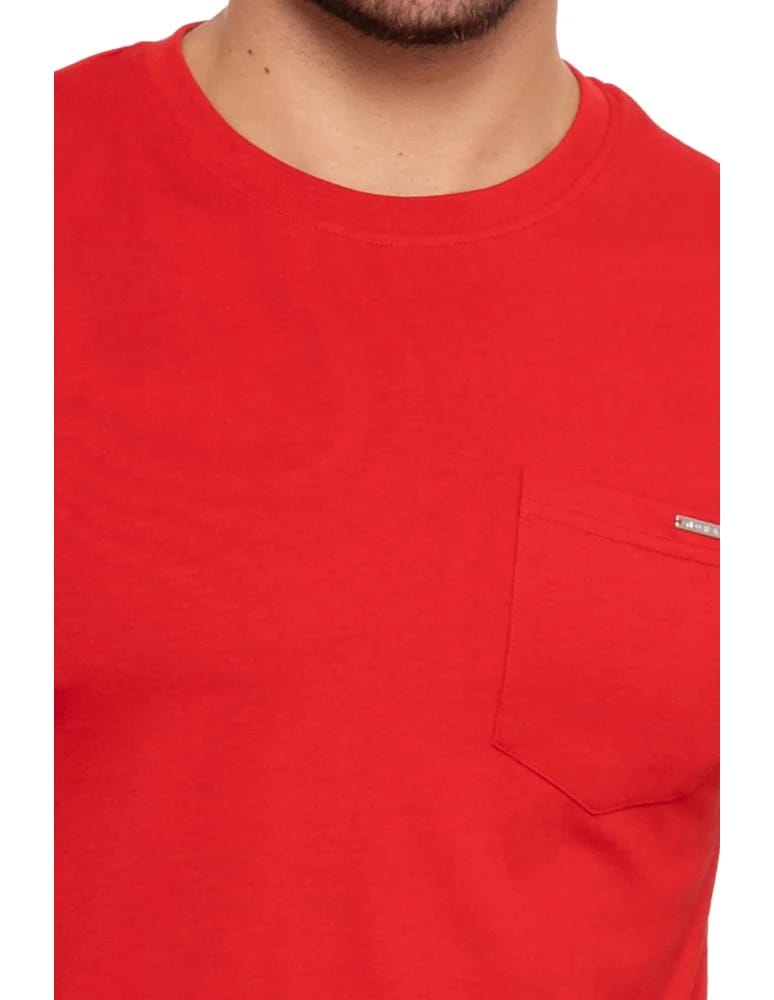 Koszulki i Tank Topy - Koszulka męska T-shirt bawełniany z kieszonką BORDOWY  - produkt moraj.pl 3