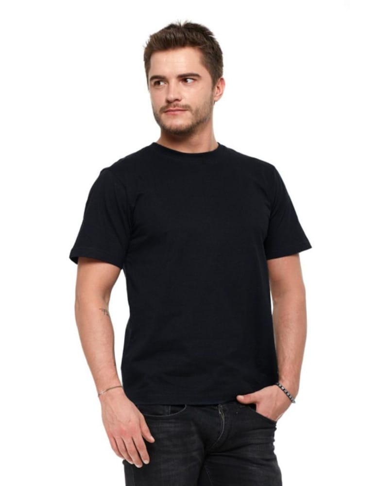 Koszulka męska bawełniana krótki rękaw T-shirt Plus Size CZARNY