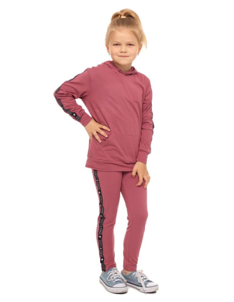 Dziewczynka - Legginsy młodzieżowe z efektem peach touch RÓŻOWY  - produkt moraj.pl 3