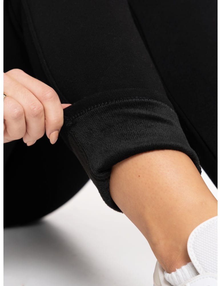 Legginsy damskie - Ocieplane legginsy damskie z wysokim stanem czarne CZARNY  - produkt moraj.pl 7