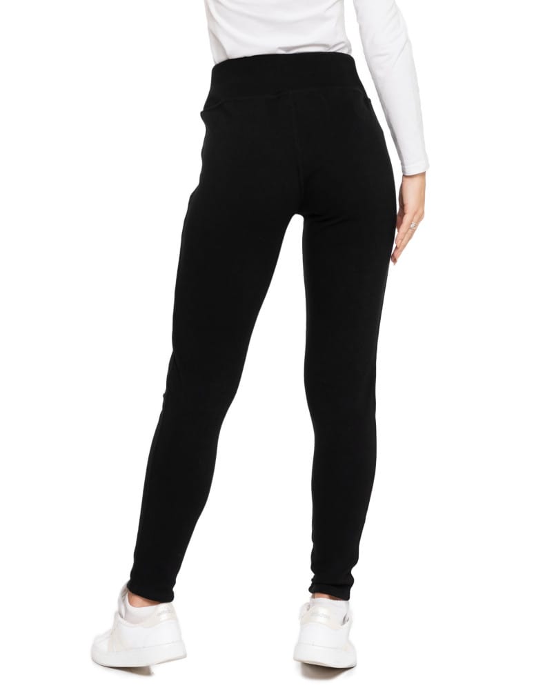 Legginsy damskie - Ocieplane legginsy damskie z wysokim stanem czarne CZARNY  - produkt moraj.pl 8