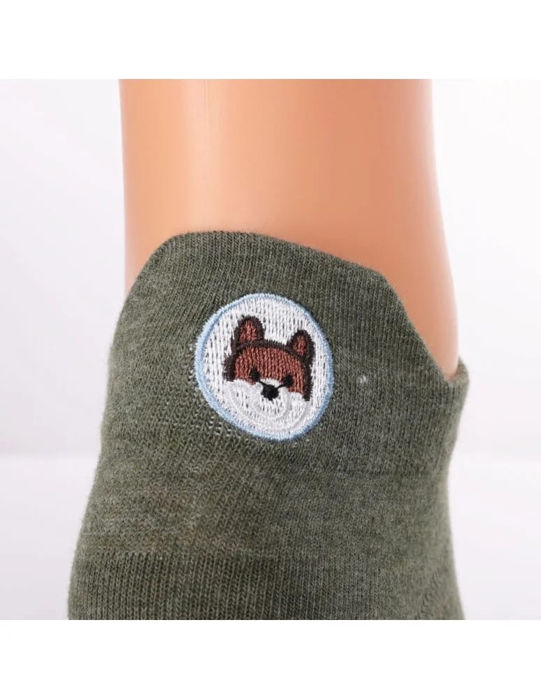 Stopki damskie - Kolorowe skarpetki stopki damskie z haftem 3-pak WIELOKOLOROWY  - produkt moraj.pl 3