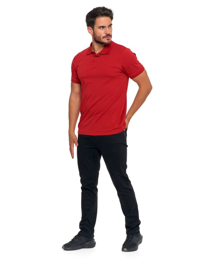 Polo - Koszulka polo męska z bawełny czesanej Premium Line BORDOWY  - produkt moraj.pl 6