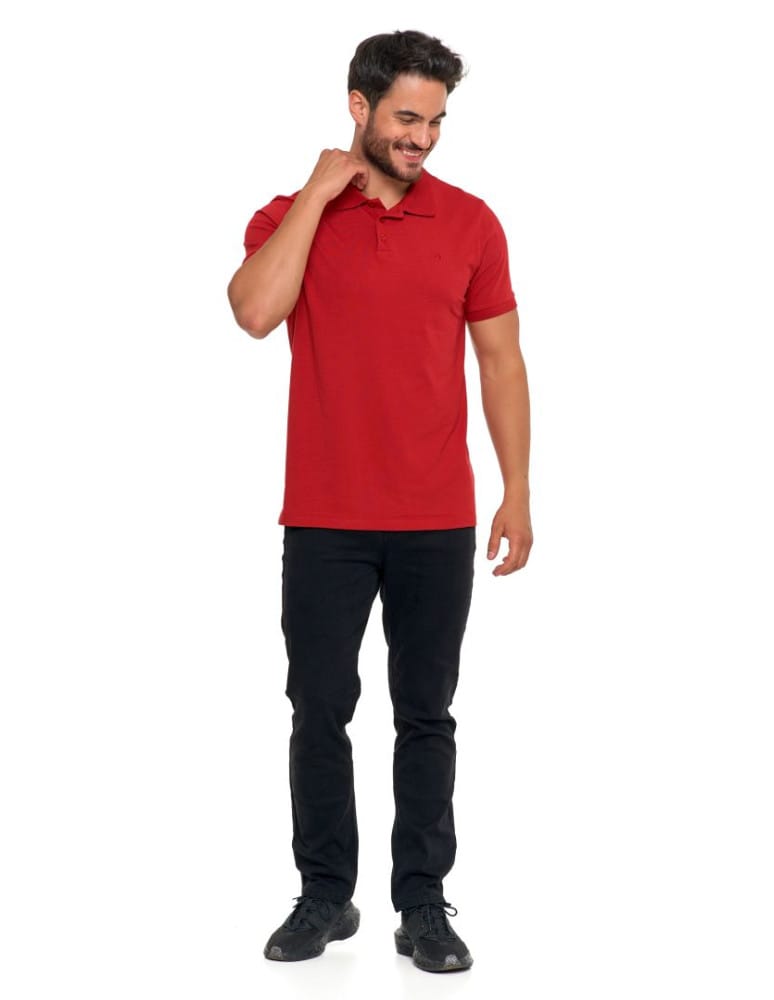 Polo - Koszulka polo męska z bawełny czesanej Premium Line BORDOWY  - produkt moraj.pl 11