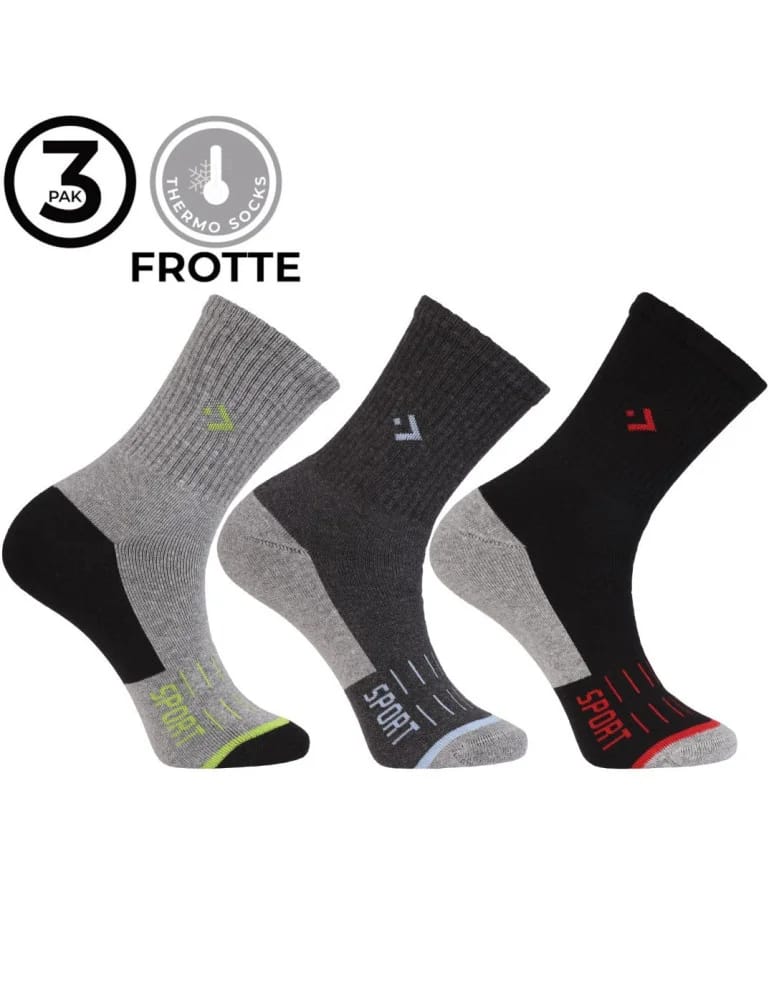 Skarpetki długie - Męskie długie ciepłe skarpety Frotte szeroki ściągacz 3-pak WIELOKOLOROWY - produkt moraj.pl 6