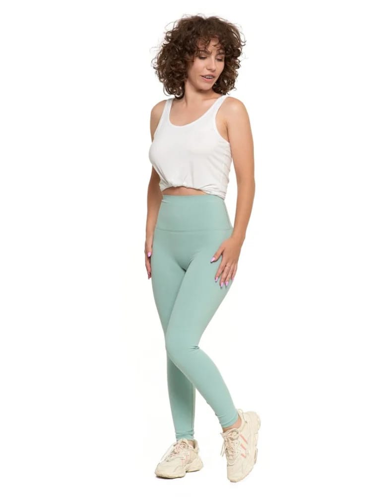 Legginsy damskie - Legginsy damskie sportowe funkcyjne z wysokim stanem Miętowy  - produkt moraj.pl 10