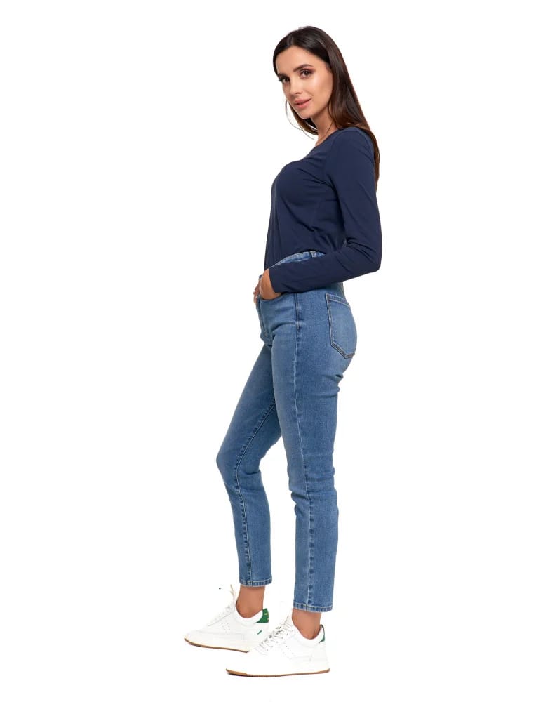 Spodnie damskie - Spodnie jeansy damskie skinny z wysokim stanem JEANS  - produkt moraj.pl 6
