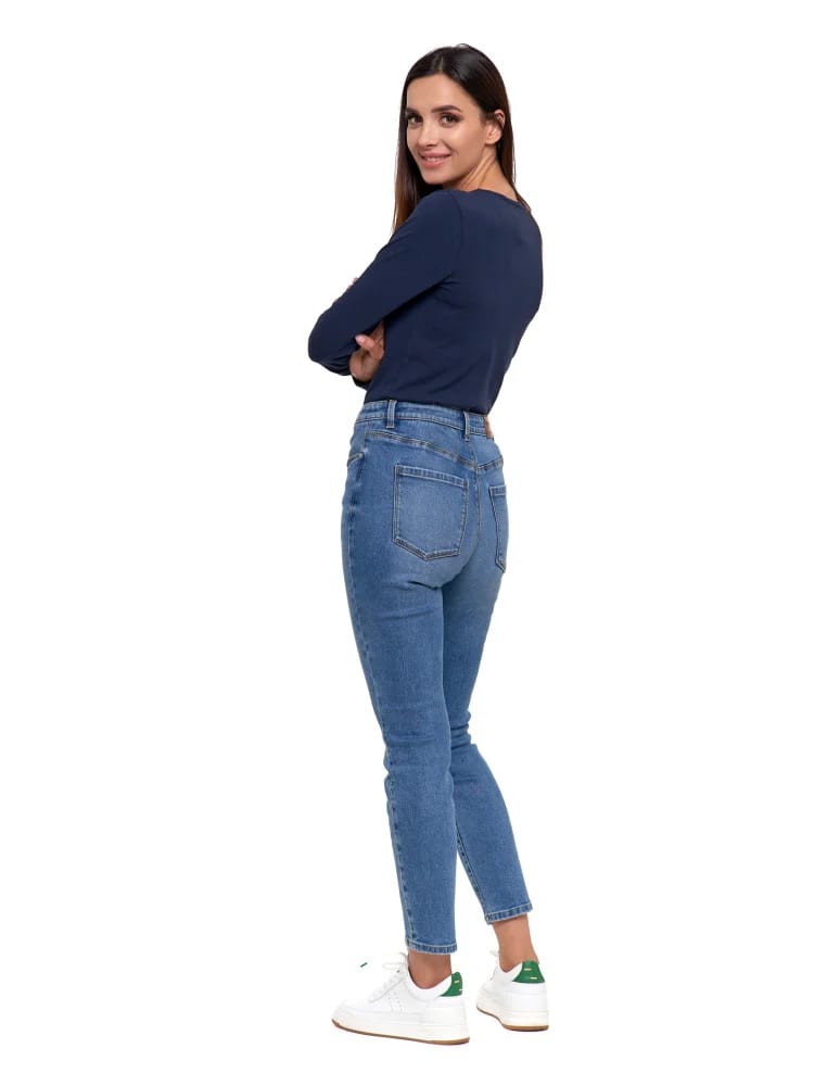 Spodnie damskie - Spodnie jeansy damskie skinny z wysokim stanem JEANS  - produkt moraj.pl 8