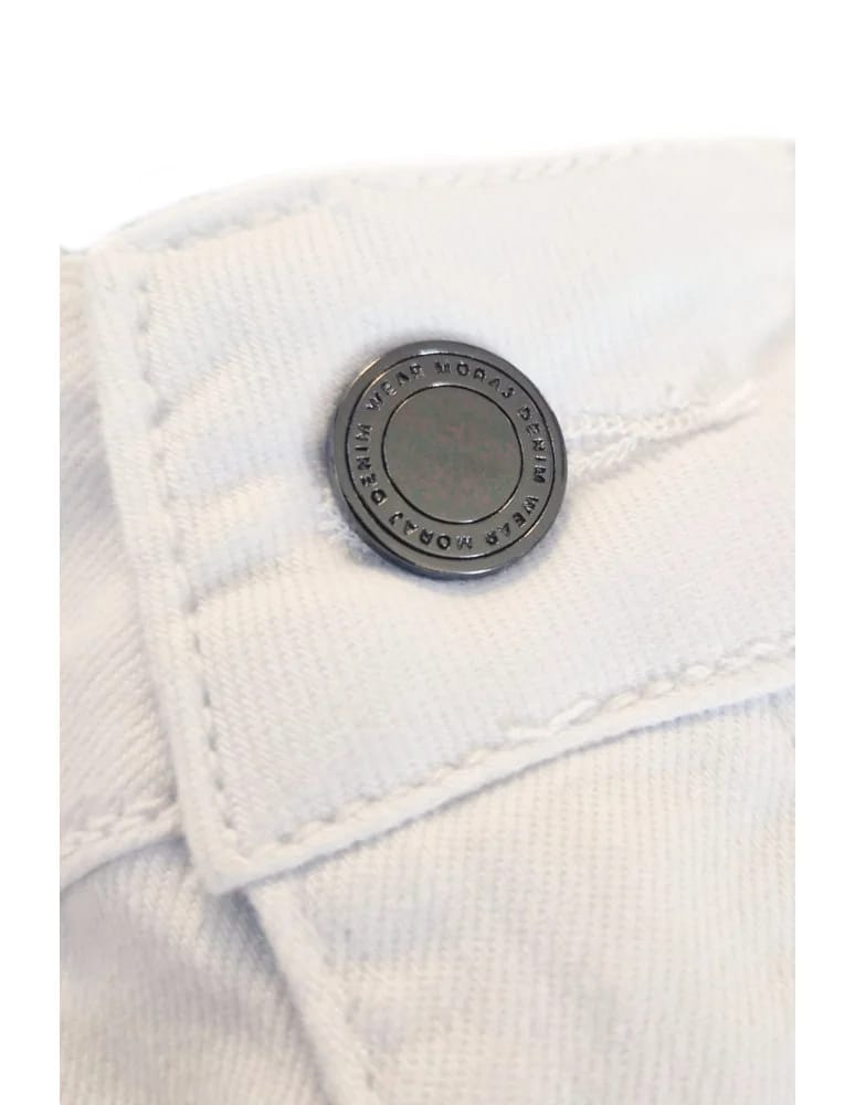 Spodnie damskie - Białe spodnie damskie jeansy skinny push up z wysokim stanem BIAŁY - produkt moraj.pl 9