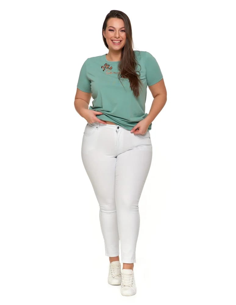 Spodnie damskie - Białe spodnie damskie jeansy skinny push up z wysokim stanem BIAŁY - produkt moraj.pl 2