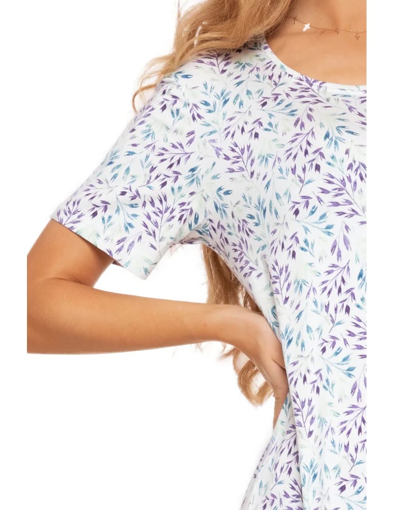 Koszule nocne - Koszula nocna damska wiskozowa w kwiatowy wzór Plus Size WZÓR 1  - produkt moraj.pl 4