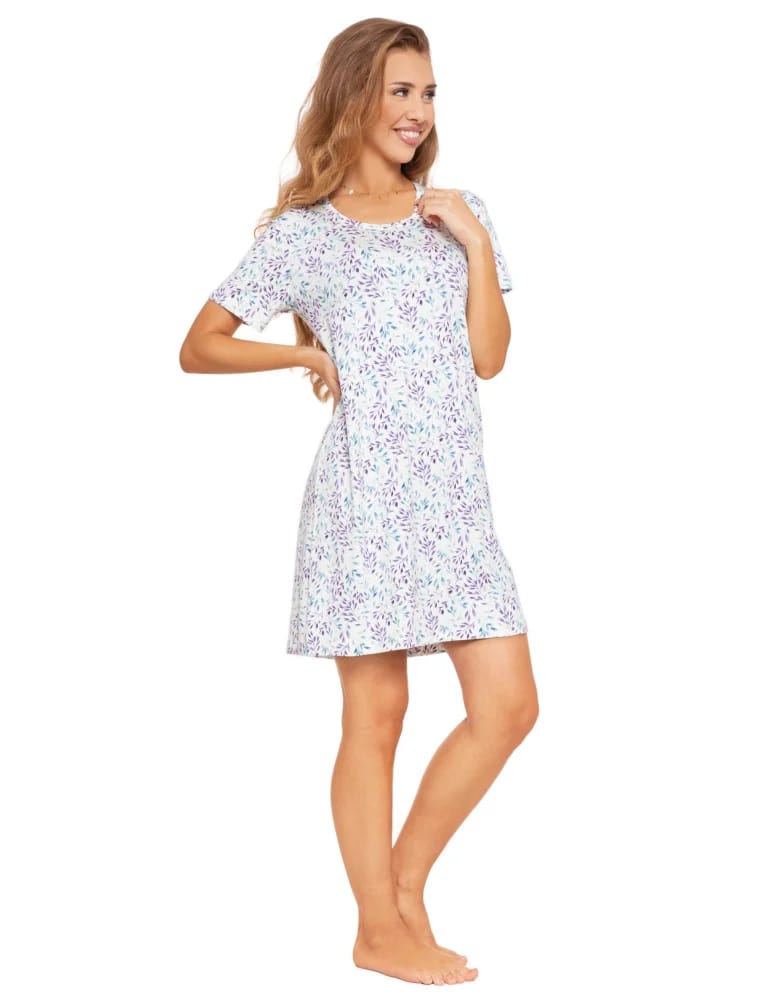 Koszule nocne - Koszula nocna damska wiskozowa w kwiatowy wzór Plus Size WZÓR 1  - produkt moraj.pl 6
