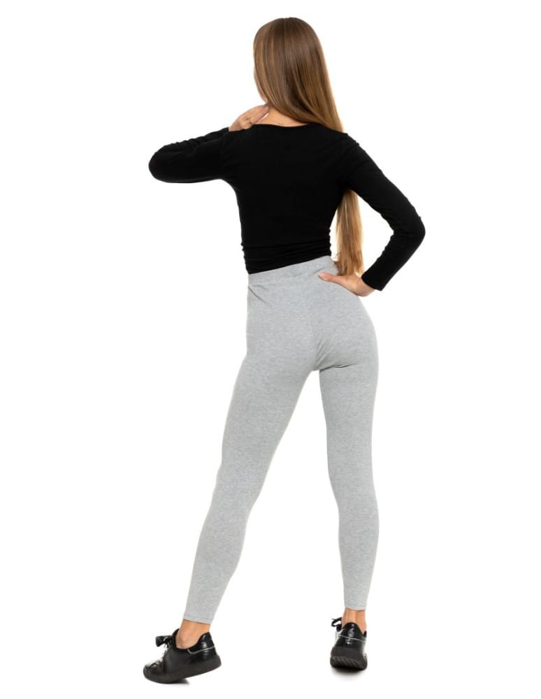 Legginsy damskie - Klasyczne legginsy ocieplane damskie JASNY SZARY  - produkt moraj.pl 12