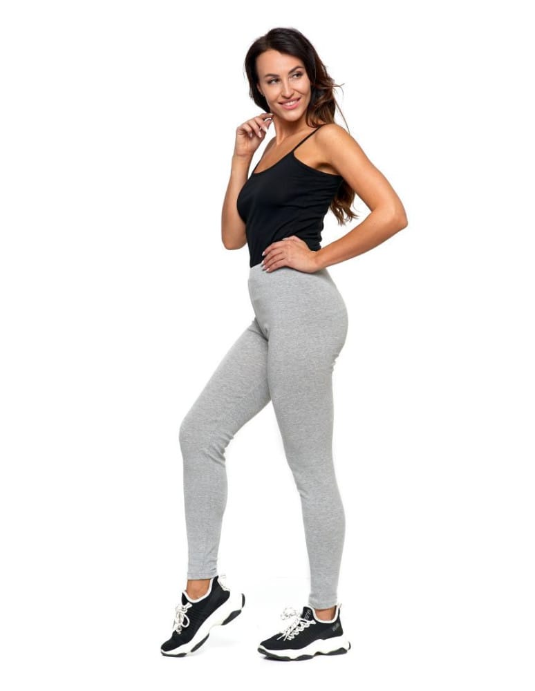 Legginsy damskie - Klasyczne legginsy ocieplane damskie JASNY SZARY  - produkt moraj.pl 14