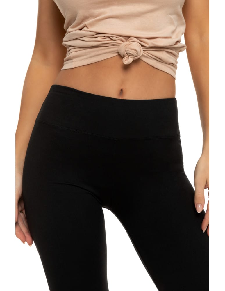 Legginsy damskie - Klasyczne legginsy damskie z wysokim stanem CZARNY - produkt moraj.pl 1