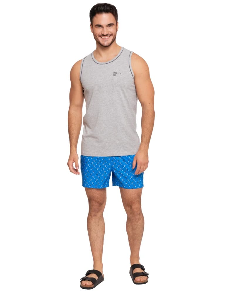 Mężczyzna - Tank-top męski koszulka na ramiączkach z haftem JASNY SZARY - produkt moraj.pl 3