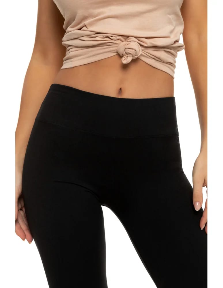 Legginsy damskie - Klasyczne czarne legginsy damskie wysoki stan peach touch CZARNY  - produkt moraj.pl 4